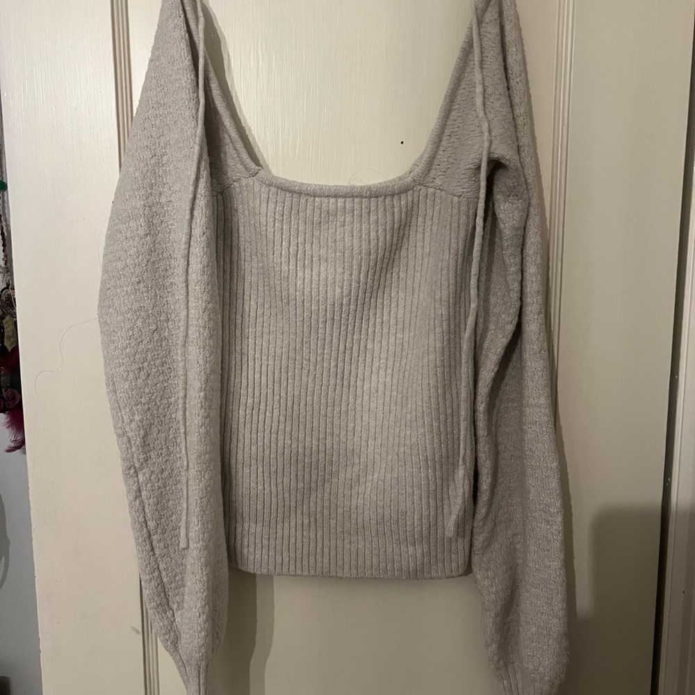 Hippie Rose Off-the-Shoulder Cream Sweater